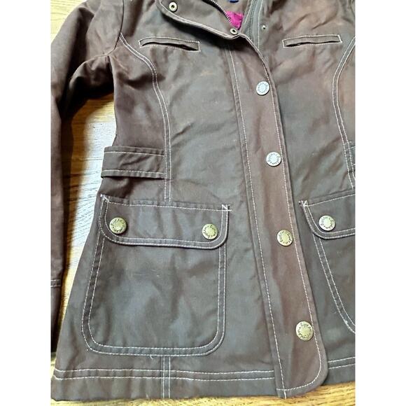 Boden Women’s Waxed Cotton Utility Jacket Brown Military Size 8 - Picture 6 of 16